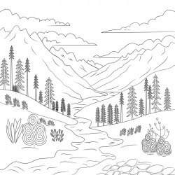 Desenho de Natureza para colorir e imprimir: número 8
