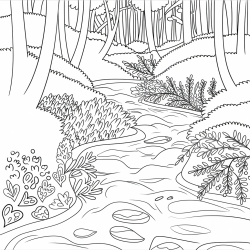 Desenho de Natureza para colorir e imprimir: número 16
