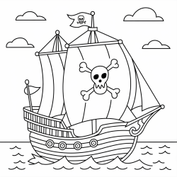 Desenho de Navios para colorir e imprimir: número 1