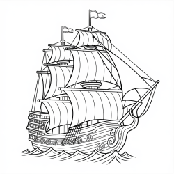 Desenho de Navios para colorir e imprimir: número 4