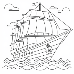 Desenho de Navios para colorir e imprimir: número 7