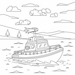 Desenho de Navios para colorir e imprimir: número 13