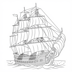 Desenho de Navios para colorir e imprimir: número 19