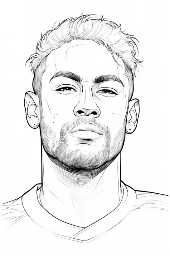 Desenho de Neymar para colorir e imprimir: número 6