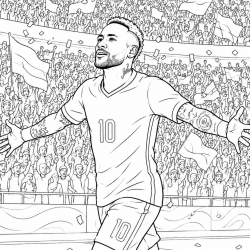 Desenho de Neymar para colorir e imprimir: número 8