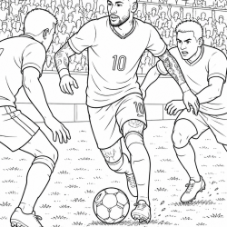 Desenho de Neymar para colorir e imprimir: número 9