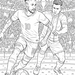 Desenho de Neymar para colorir e imprimir: número 13