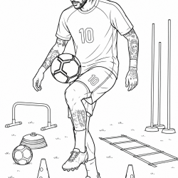 Desenho de Neymar para colorir e imprimir: número 15