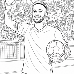 Desenho de Neymar para colorir e imprimir: número 17