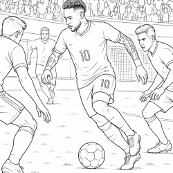 Desenho de Neymar para colorir e imprimir: número 19