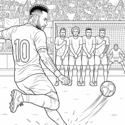 Desenho de Neymar para colorir e imprimir: número 23