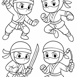 Desenho de Ninja para colorir e imprimir: número 2