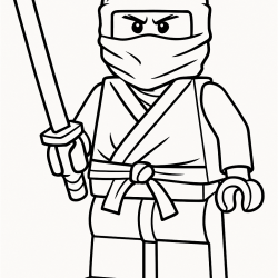 Desenho de Ninja para colorir e imprimir: número 3