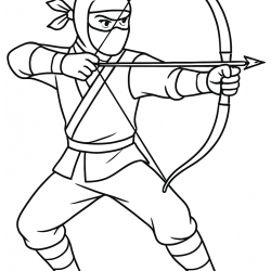 Desenho de Ninja para colorir e imprimir: número 10