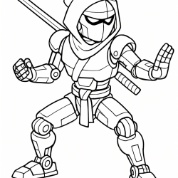 Desenho de Ninja para colorir e imprimir: número 11