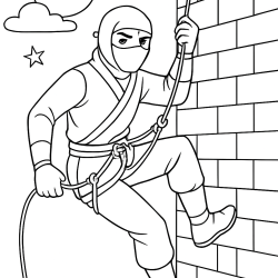 Desenho de Ninja para colorir e imprimir: número 12