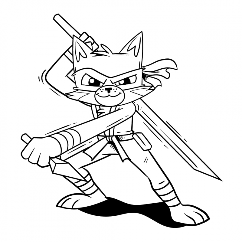 Desenho de Ninja para colorir e imprimir: número 19