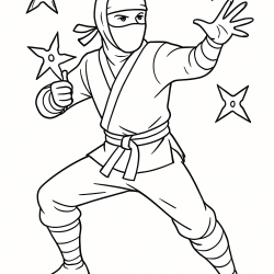 Desenho de Ninja para colorir e imprimir: número 20