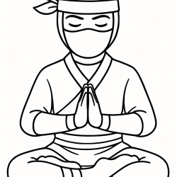 Desenho de Ninja para colorir e imprimir: número 21