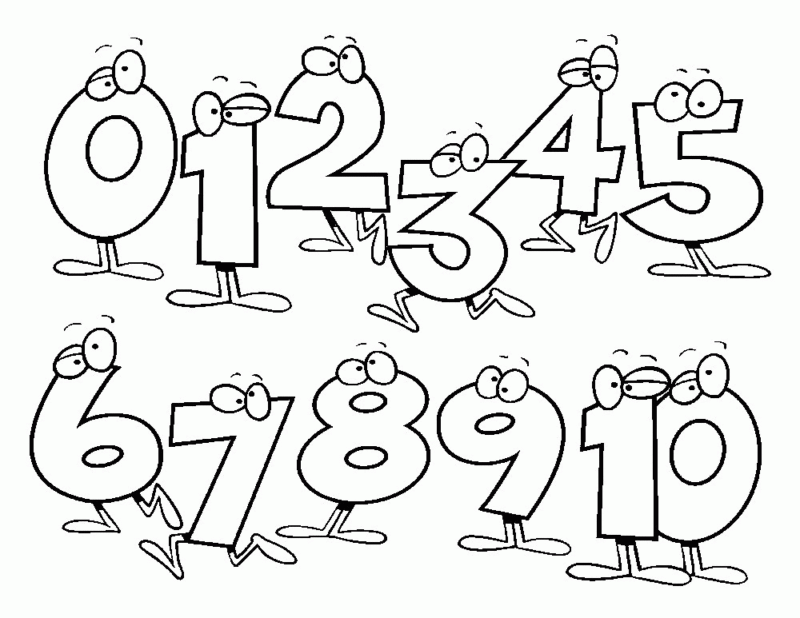 Desenho de Numeros para colorir e imprimir: número 1