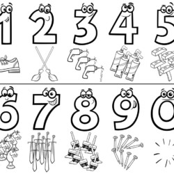 Desenho de Numeros para colorir e imprimir: número 4