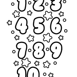 Desenho de Numeros para colorir e imprimir: número 7