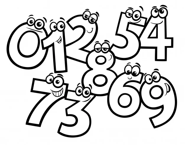Desenho de Numeros para colorir e imprimir: número 9
