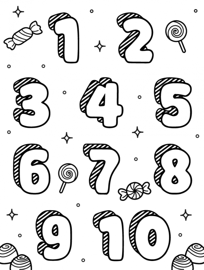 Desenho de Numeros para colorir e imprimir: número 14