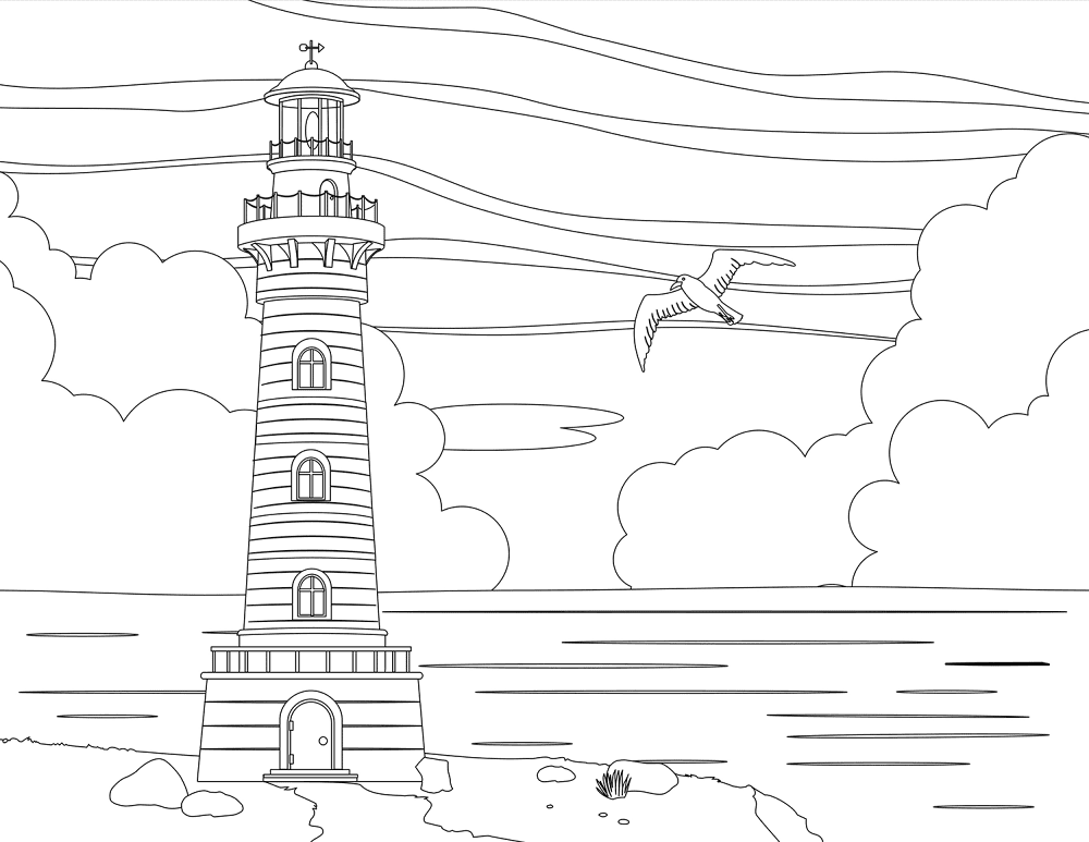 Desenho de Oceano para colorir e imprimir: número 2