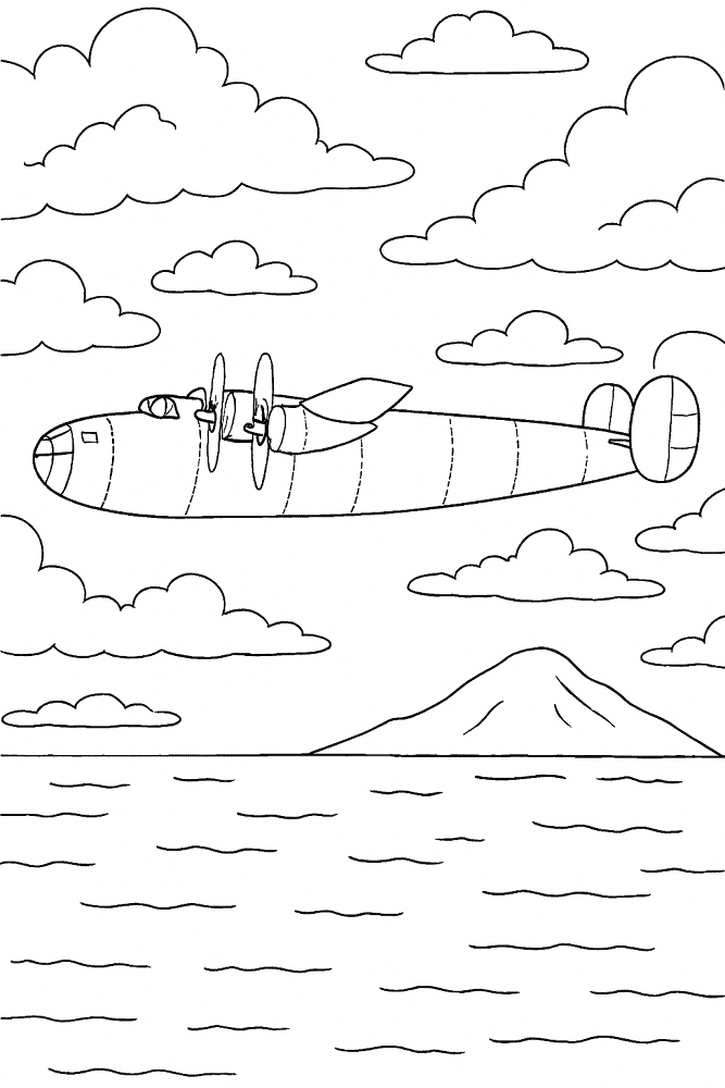 Desenho de Oceano para colorir e imprimir: número 4