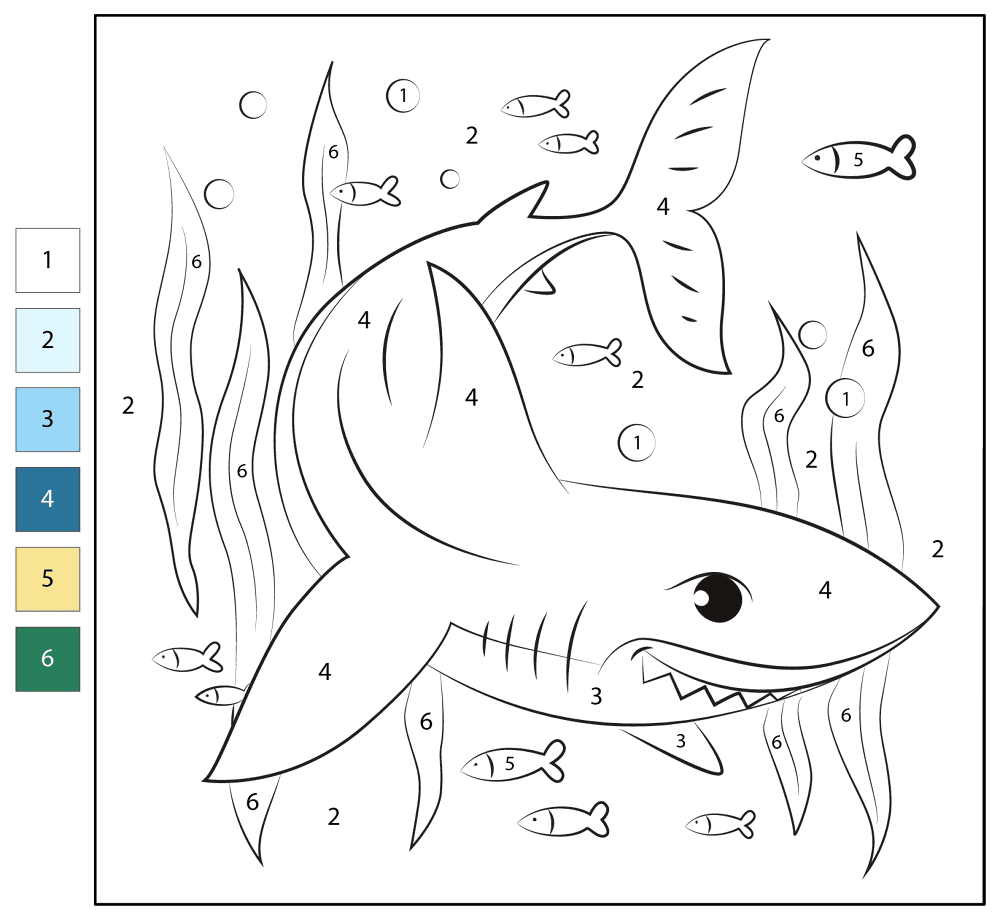 Desenho de Oceano para colorir e imprimir: número 9