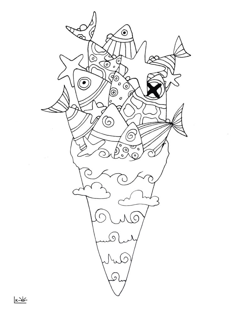Desenho de Oceano para colorir e imprimir: número 24