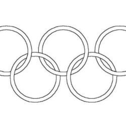 Desenho de Olimpiadas para colorir e imprimir: número 2
