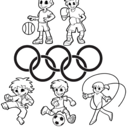 Desenho de Olimpiadas para colorir e imprimir: número 3