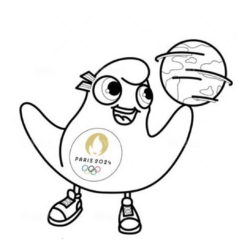 Desenho de Olimpiadas para colorir e imprimir: número 4