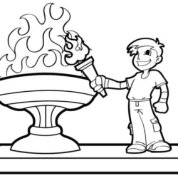 Desenho de Olimpiadas para colorir e imprimir: número 7