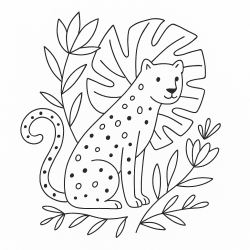 Desenho de Onca para colorir e imprimir: número 5