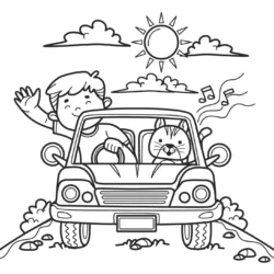 Desenho de Onibus para colorir e imprimir: número 3
