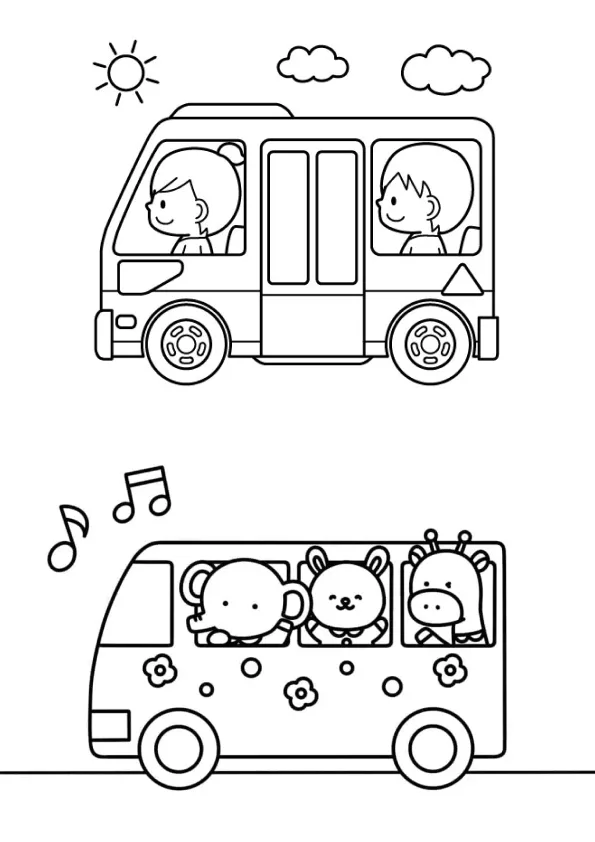 Desenho de Onibus para colorir e imprimir: número 10