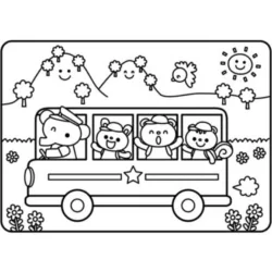 Desenho de Onibus para colorir e imprimir: número 12