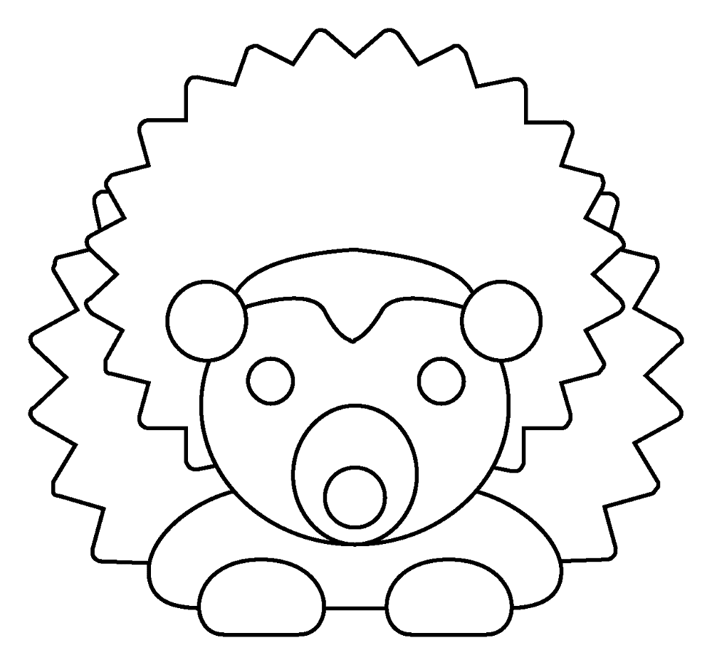Desenho de Ouriço para colorir e imprimir: número 4