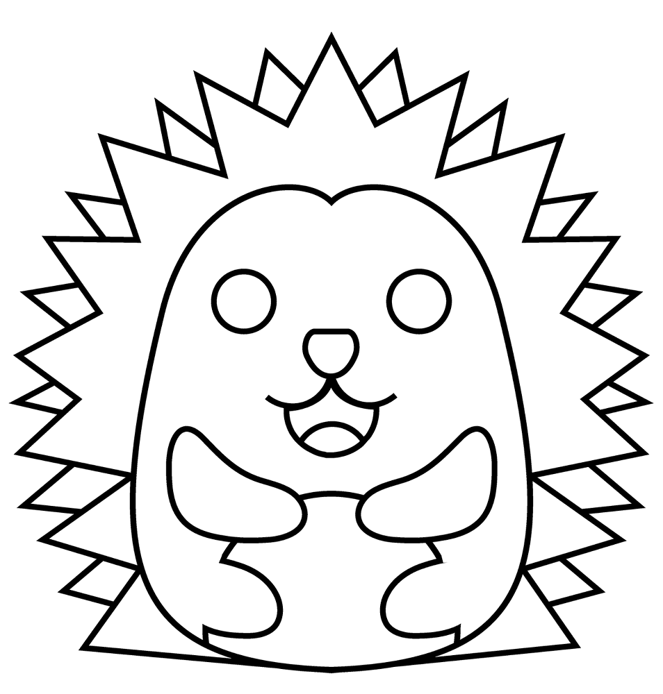 Desenho de Ouriço para colorir e imprimir: número 5