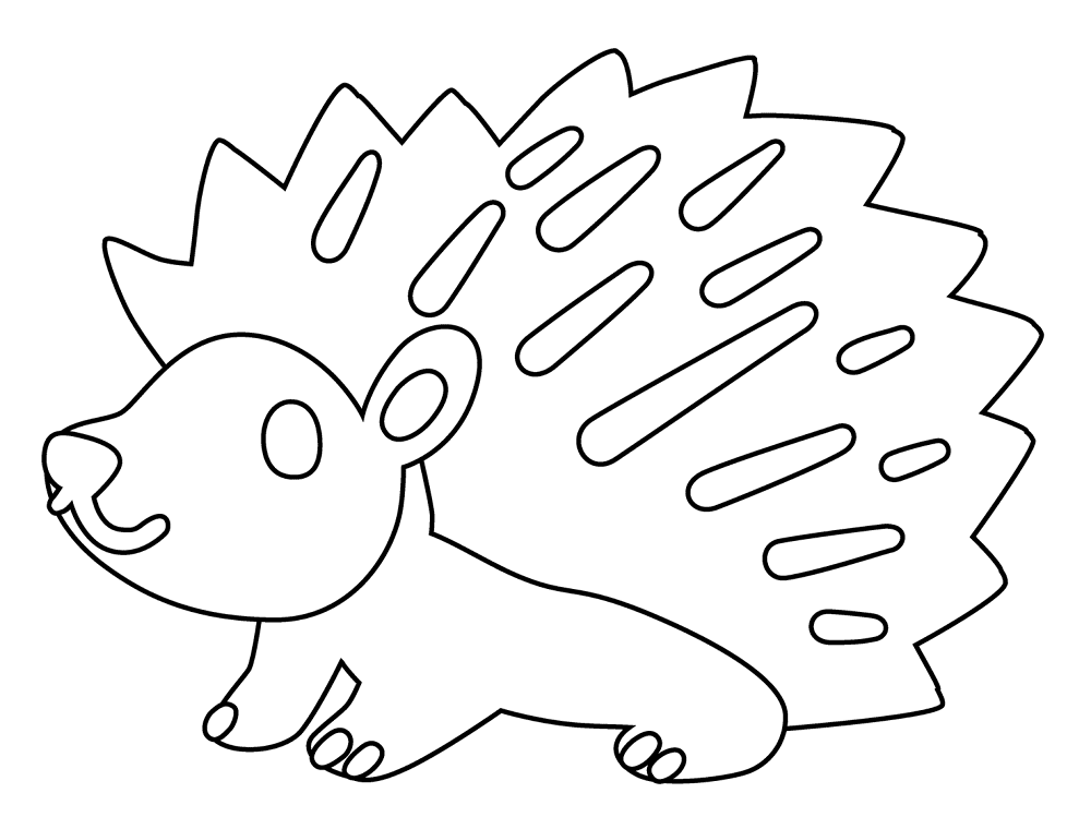 Desenho de Ouriço para colorir e imprimir: número 6