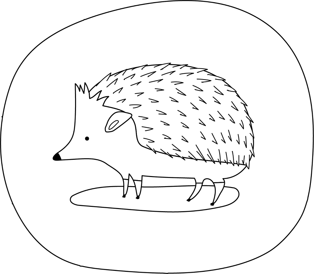 Desenho de Ouriço para colorir e imprimir: número 11