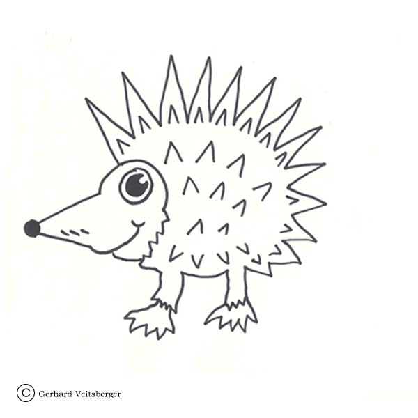 Desenho de Ouriço para colorir e imprimir: número 14