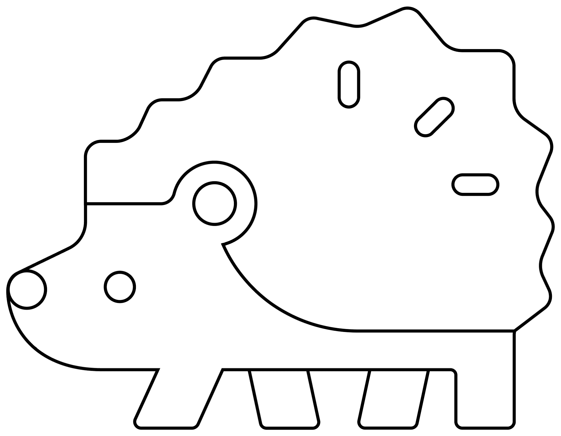 Desenho de Ouriço para colorir e imprimir: número 18