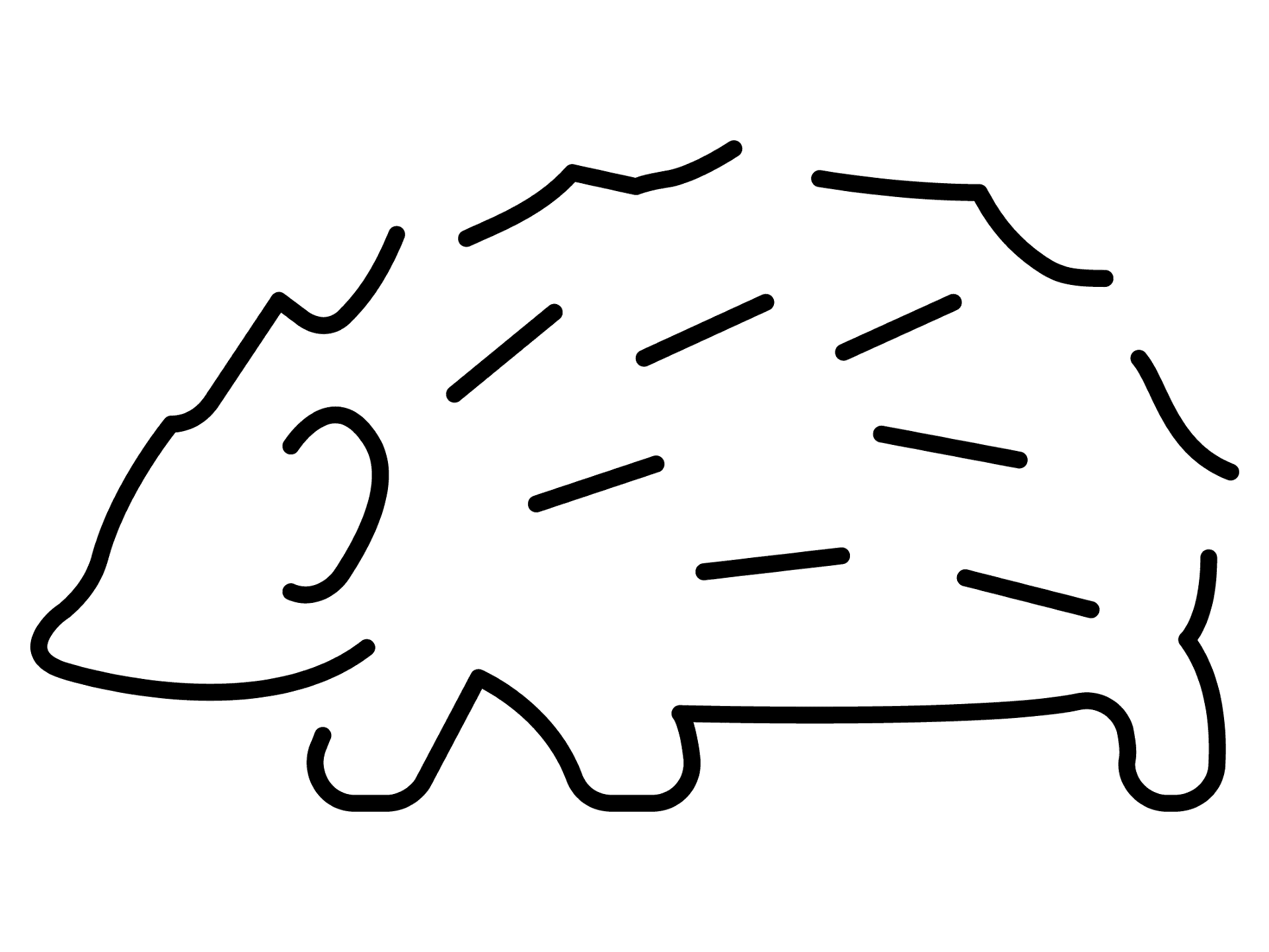 Desenho de Ouriço para colorir e imprimir: número 19