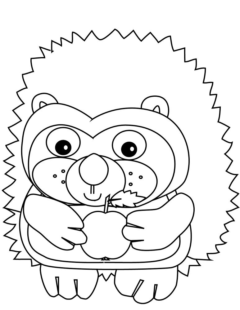 Desenho de Ouriço para colorir e imprimir: número 22