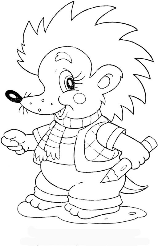 Desenho de Ouriço para colorir e imprimir: número 32