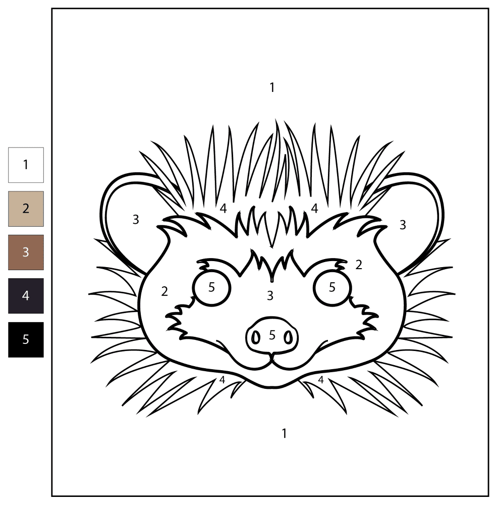 Desenho de Ouriço para colorir e imprimir: número 36